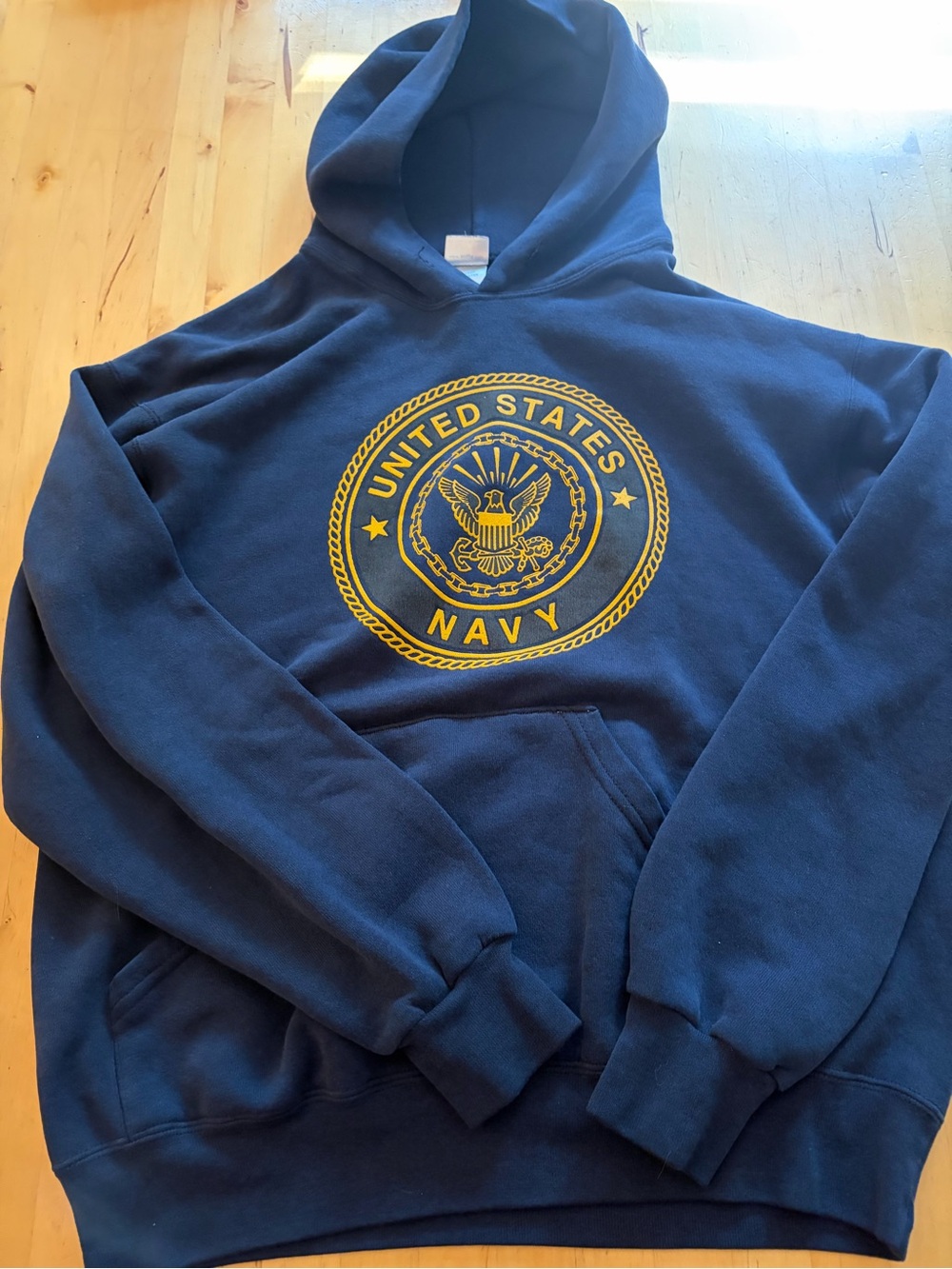 United States Navy Navy Blue Pullover Hoodie vtg Soffe